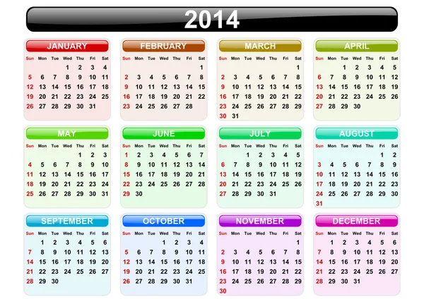 2014-es naptár — Stock Fotó