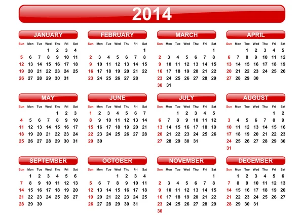 Calendario 2014 — Foto Stock