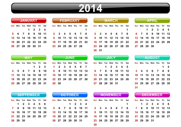 2014 カレンダー — ストック写真