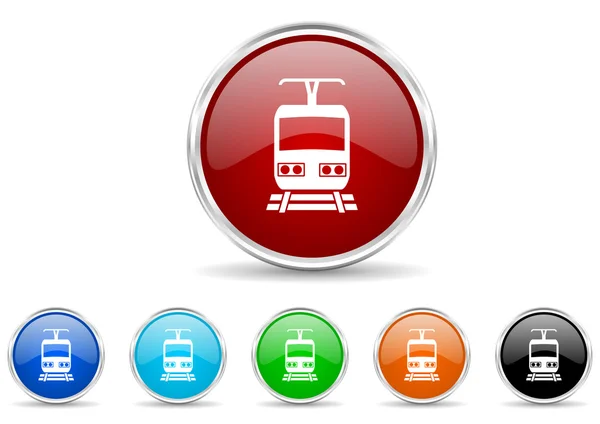 Conjunto de ícone do trem — Fotografia de Stock