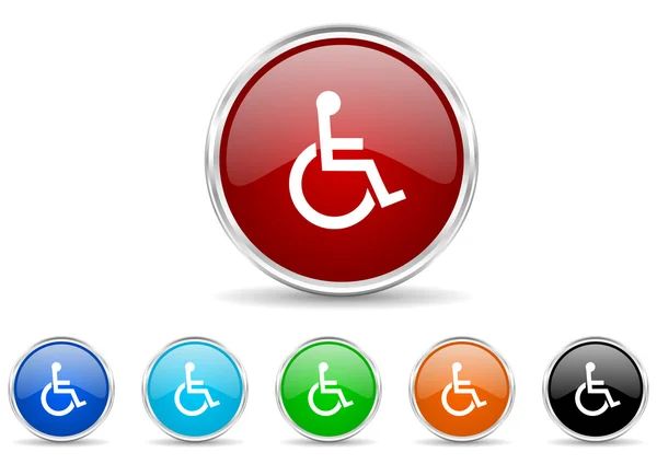 Wheelchair icon set — Stock Photo, Image