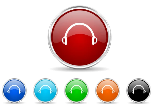 Headphones icon set — Stock Photo, Image