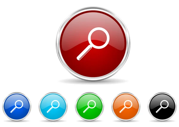 Search icon set — Stock Photo, Image