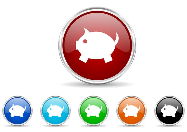 Piggy bank icon set — Stock Photo, Image