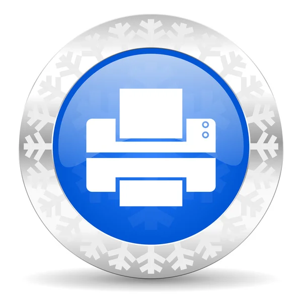 Printer christmas icon — Stock Photo, Image