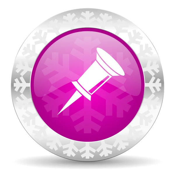 Pin christmas icon — Stock Photo, Image