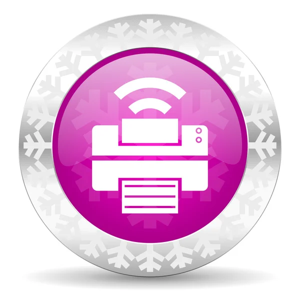 Printer christmas icon — Stock Photo, Image