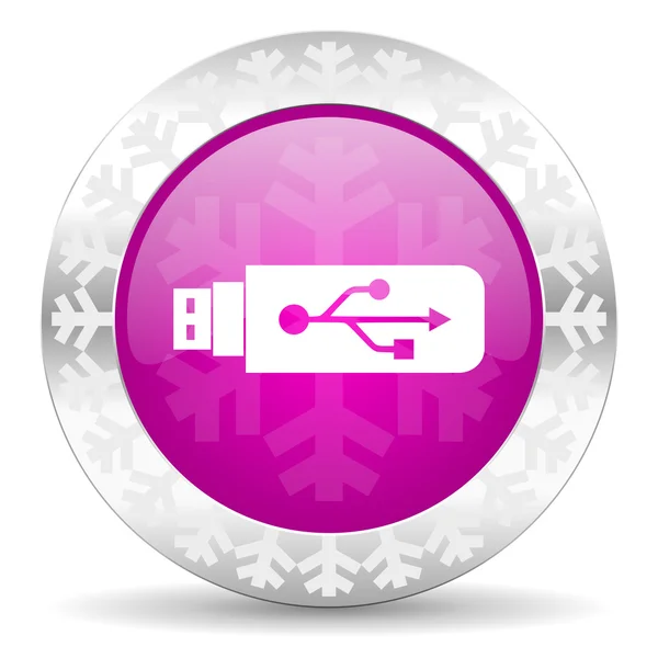 USB ikona Bożego Narodzenia — Zdjęcie stockowe