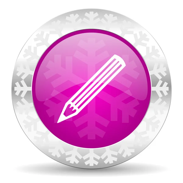 Ołówek ikona Bożego Narodzenia — Zdjęcie stockowe