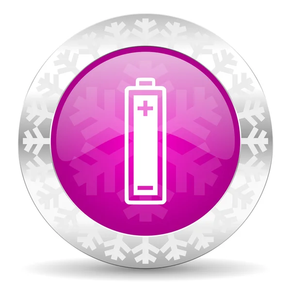 クリスマスのバッテリ アイコン — ストック写真