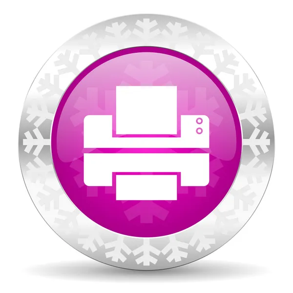 Printer christmas icon — Stock Photo, Image