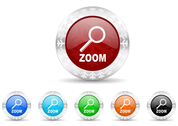 Zoom icon christmas set — Stock Photo, Image