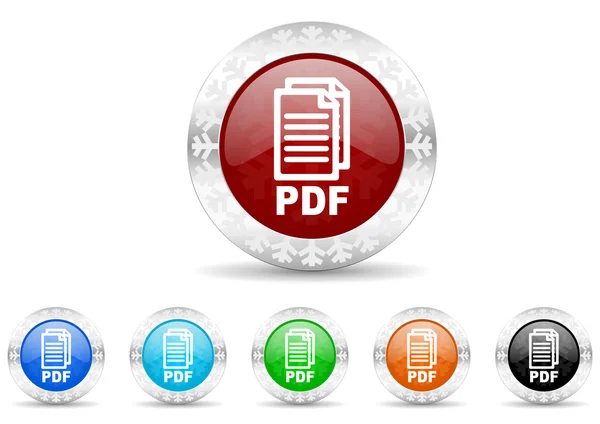 PDF ikonu vánoční sada, — Stock fotografie