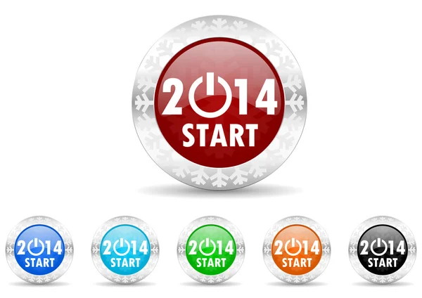 Noel yıl 2014 Icon set — Stok fotoğraf