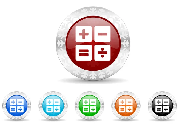 Calculator icon christmas set — Stock Photo, Image