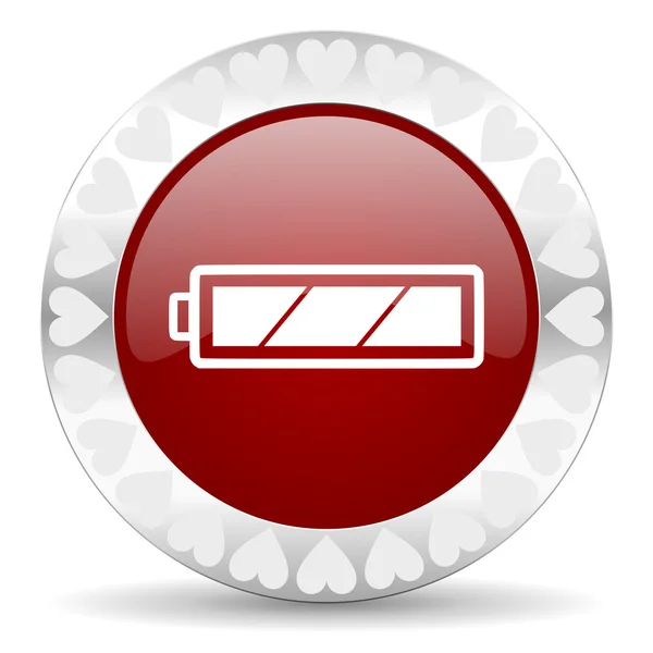 Battery valentines day icon — Stock Photo, Image