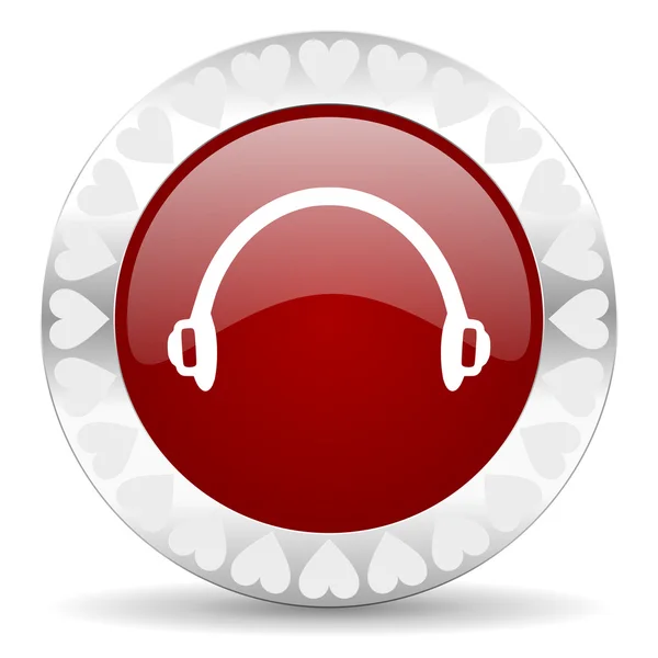 Ikona słuchawki Walentynki — Zdjęcie stockowe