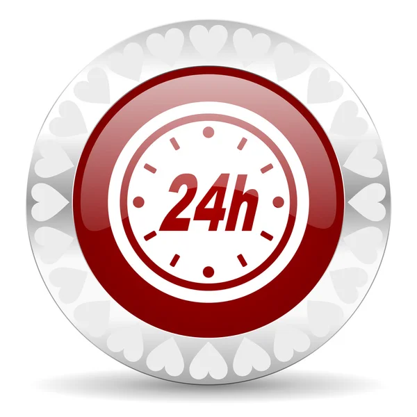 24h valentines day icon — Stock Photo, Image