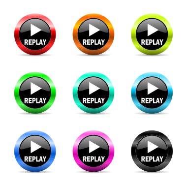 replay web icons set clipart