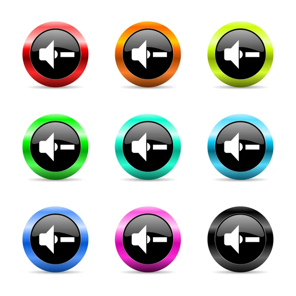 Speaker volume web icons set — Stock Photo, Image