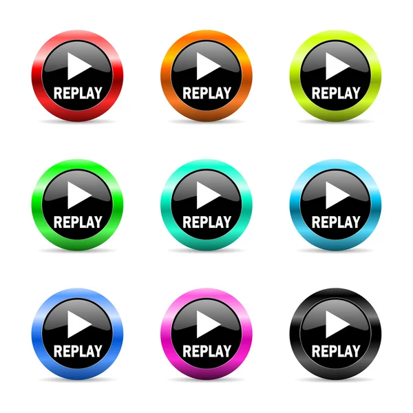 Replay web icons set — стоковое фото