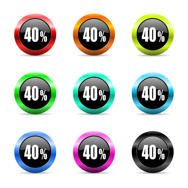 40 percent web icons set — Stock Photo, Image
