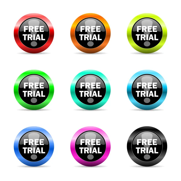Free trial web icons set — Stock Photo, Image