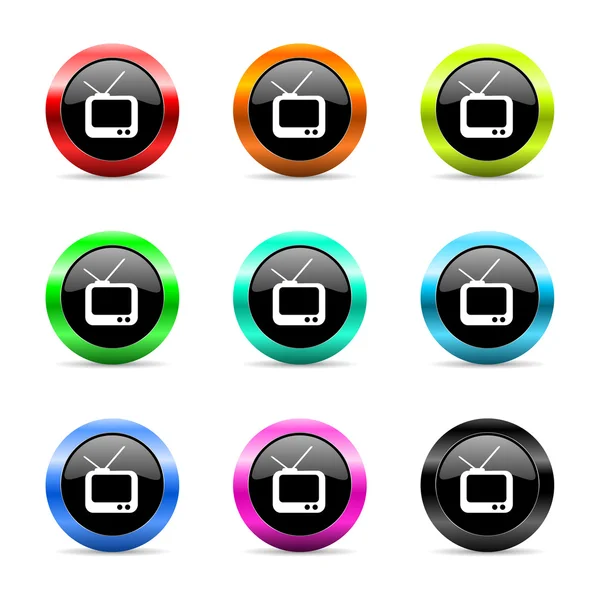 Tv web icons set — Stock Photo, Image