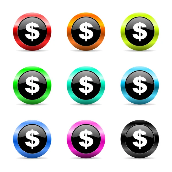 Dollar web icons set — Stock Photo, Image