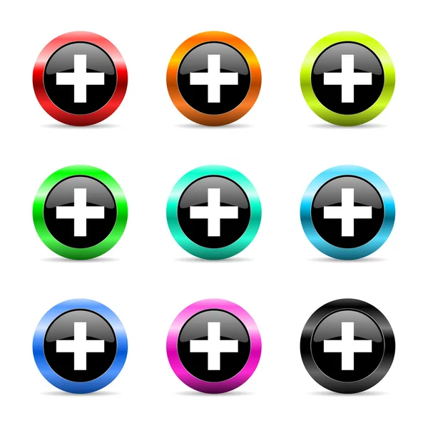 Plus web icons set — Stock Photo, Image