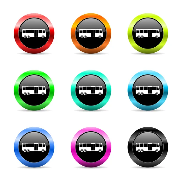 Bus web icons set — Stock Photo, Image