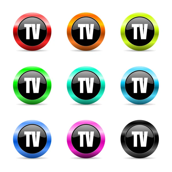 Tv web icons set — Stock Photo, Image