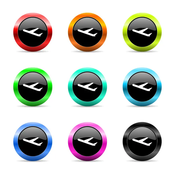 Deparures web icons set — Stock Photo, Image