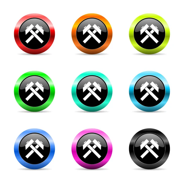 Mijnbouw web icons set — Stockfoto