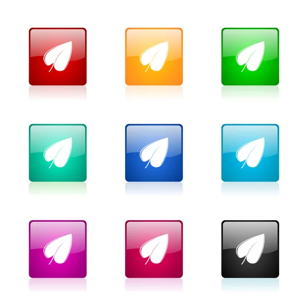 Leaf web icons set — Stock Photo, Image