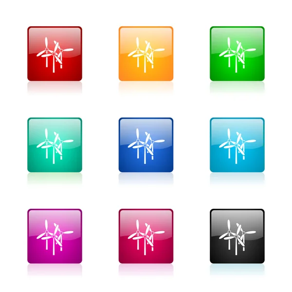 Windmill web icons set — Stock Photo, Image