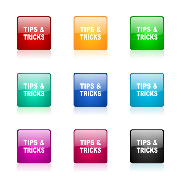 Tips tricks web icons set — Stock Photo, Image