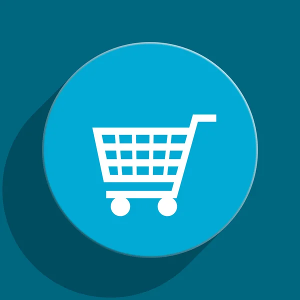 Cart blue flat web icon — Stock Photo, Image