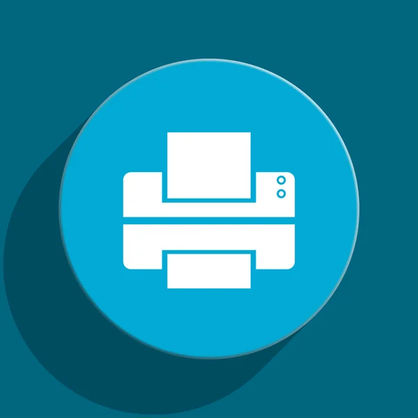 Printer blue flat web icon — Stock Photo, Image