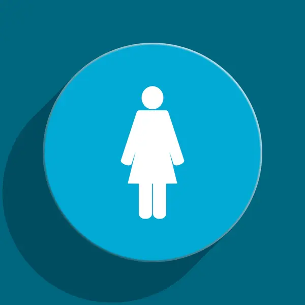 Female blue flat web icon — Stock Photo, Image