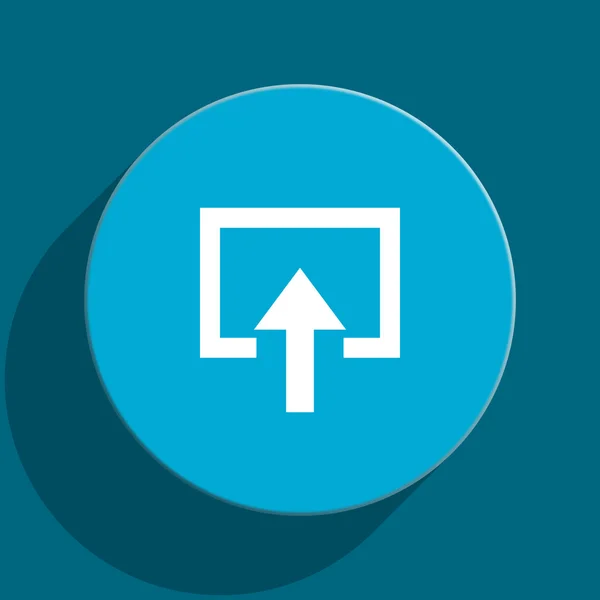 Voer blauw platte web pictogram — Stockfoto