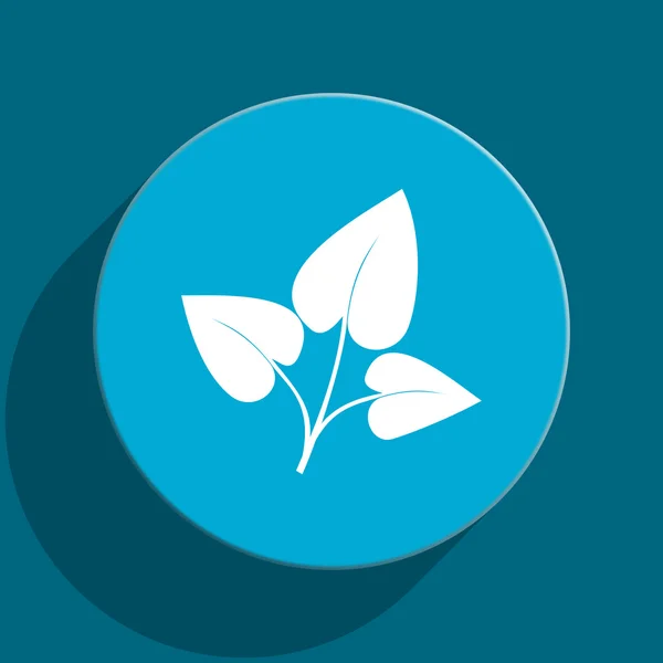 Leaf blue flat web icon — Stock Photo, Image