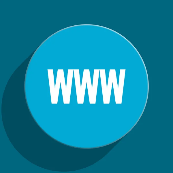 Www blue flat web icon — Stock Photo, Image