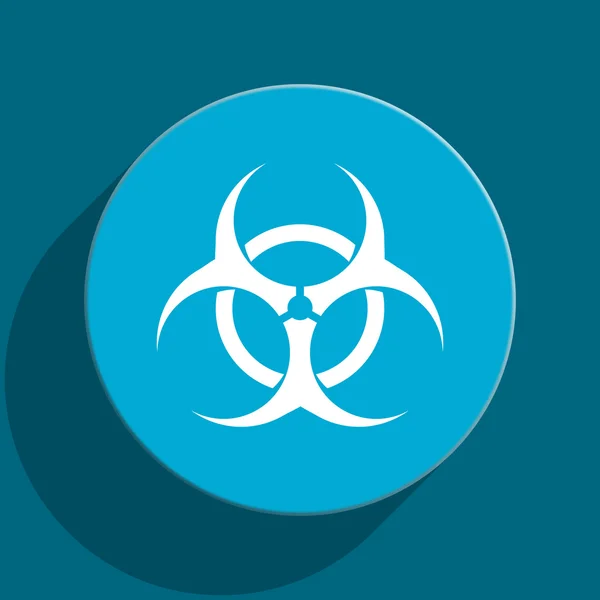 Biohazard blue flat web icon — Stock Photo, Image