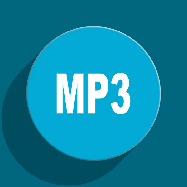 MP3 kék lapos pókháló ikon — Stock Fotó
