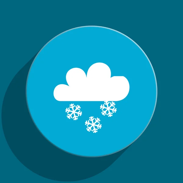 Snowing blue flat web icon — Stock Photo, Image