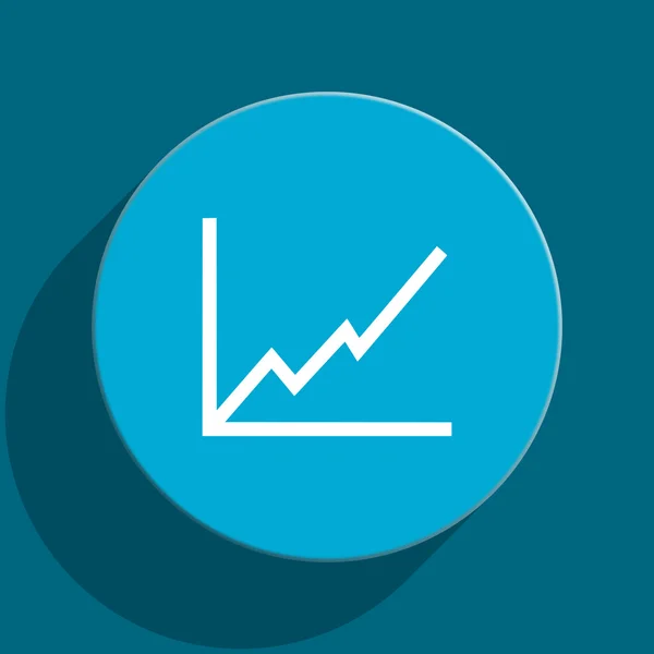 Chart blue flat web icon — Stock Photo, Image