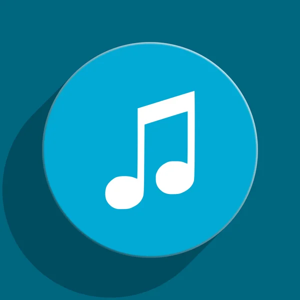 Música icono web plana azul —  Fotos de Stock