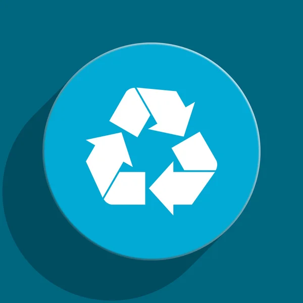 Reciclar icono web plana azul —  Fotos de Stock