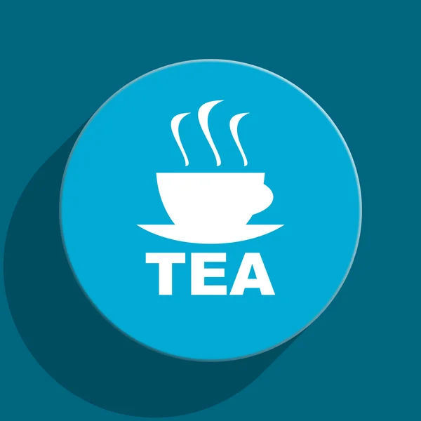 Tea blue flat web icon — Stock Photo, Image